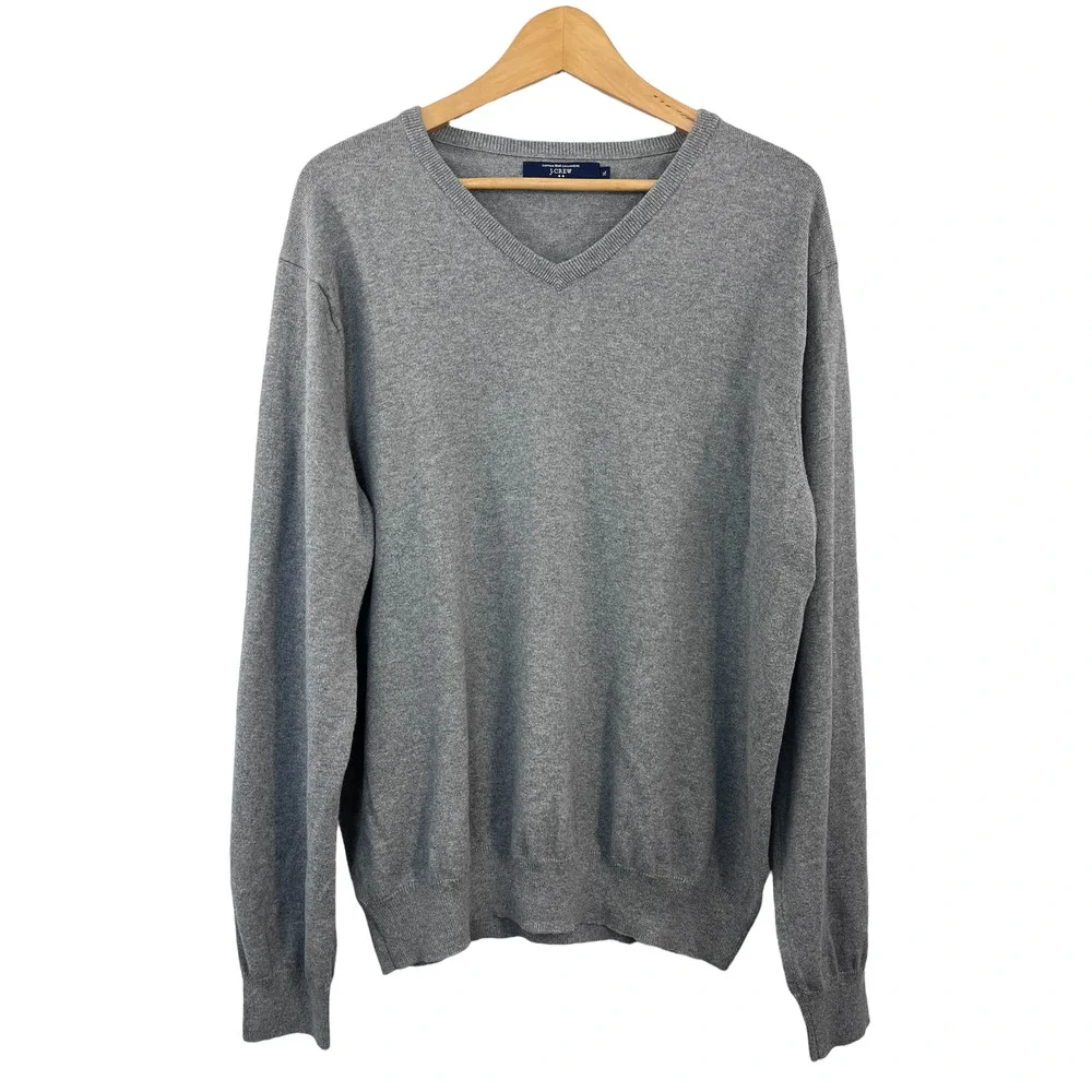J.Crew Men's V-neck Cotton with Cashmere Long Sleeve Sweater Size XL - Picture 1 of 9